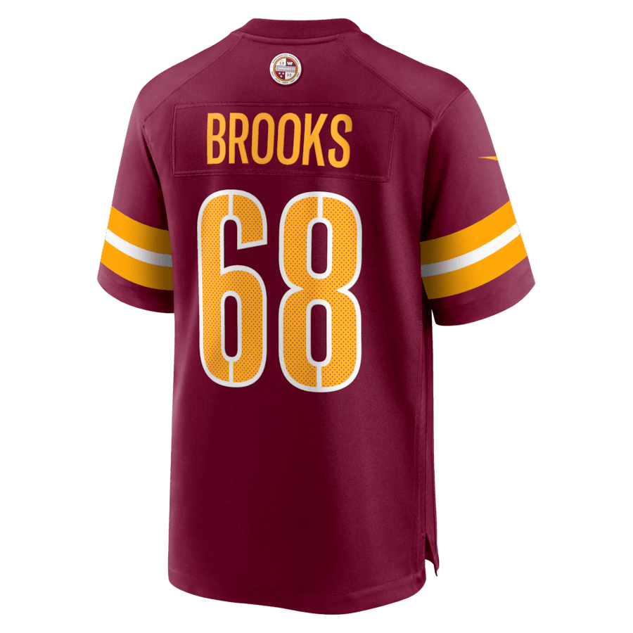 Curtis Brooks 68 Washington Commanders Game Men Jersey - Burgundy