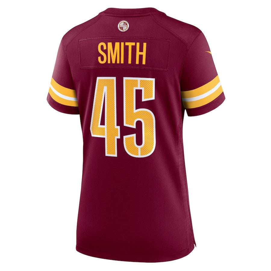 Kaden Smith 45 Washington Commanders Women's Team Game Jersey - Burgundy