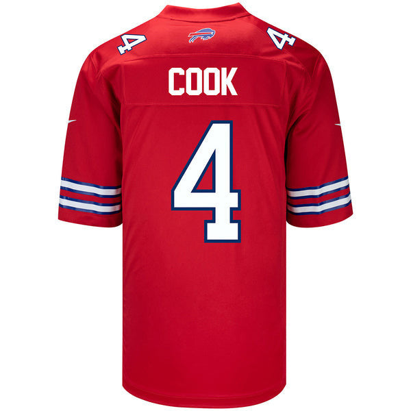James Cook 4 Buffalo Bills Men Alternate Game Jersey - Red