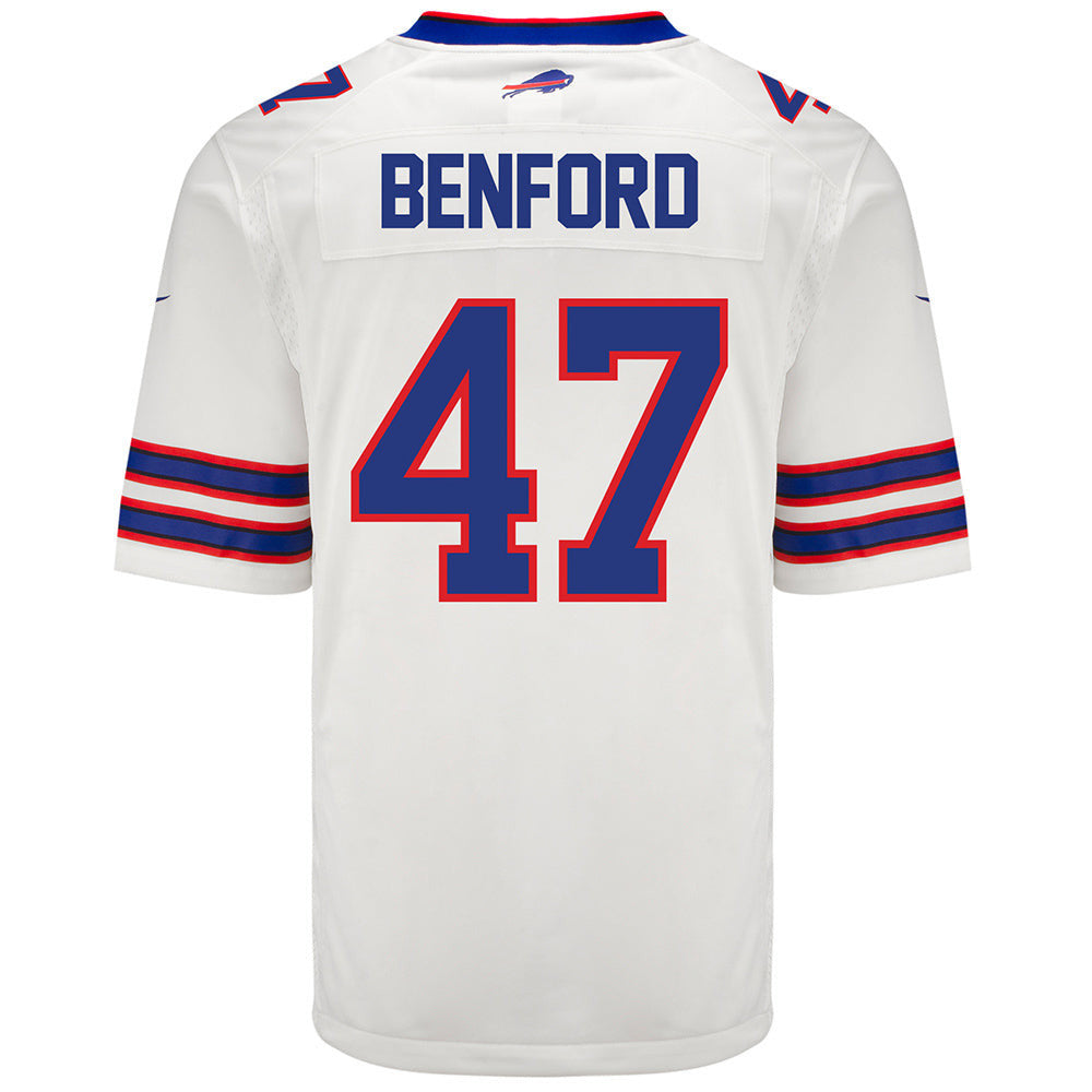 Christian Benford 47 Buffalo Bills Men Away Game Jersey - White