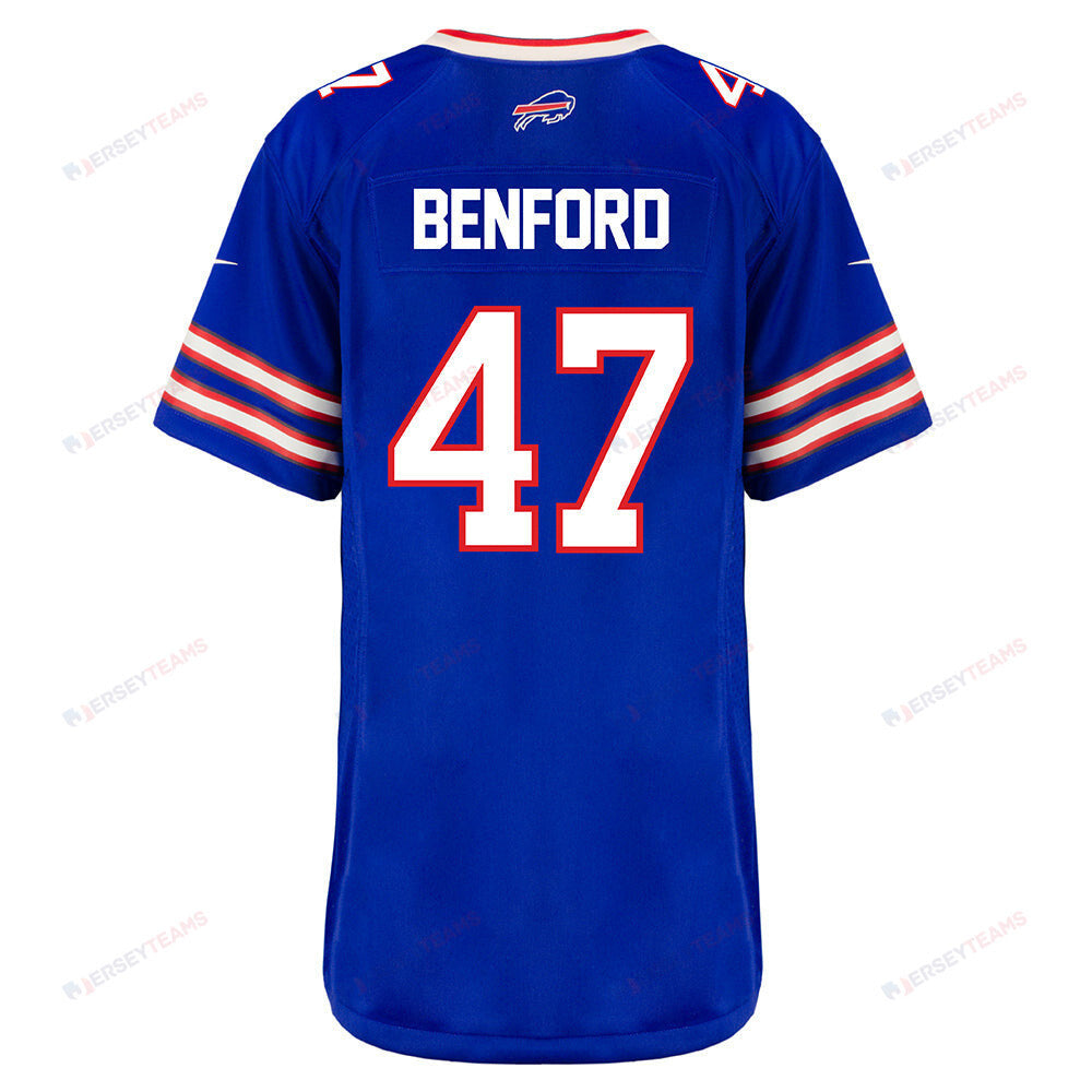Christian Benford 47 Buffalo Bills Women Home Game Jersey - Royal
