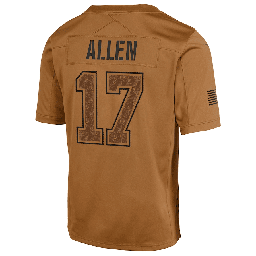 Josh Allen 17 Buffalo Bills 2023 Salute To Service Limited YOUTH Jersey - Brown