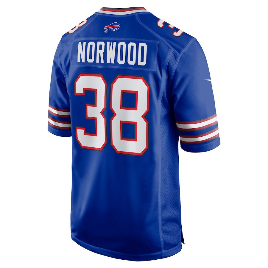 Tre Norwood 38 Buffalo Bills Team Game Jersey - Royal
