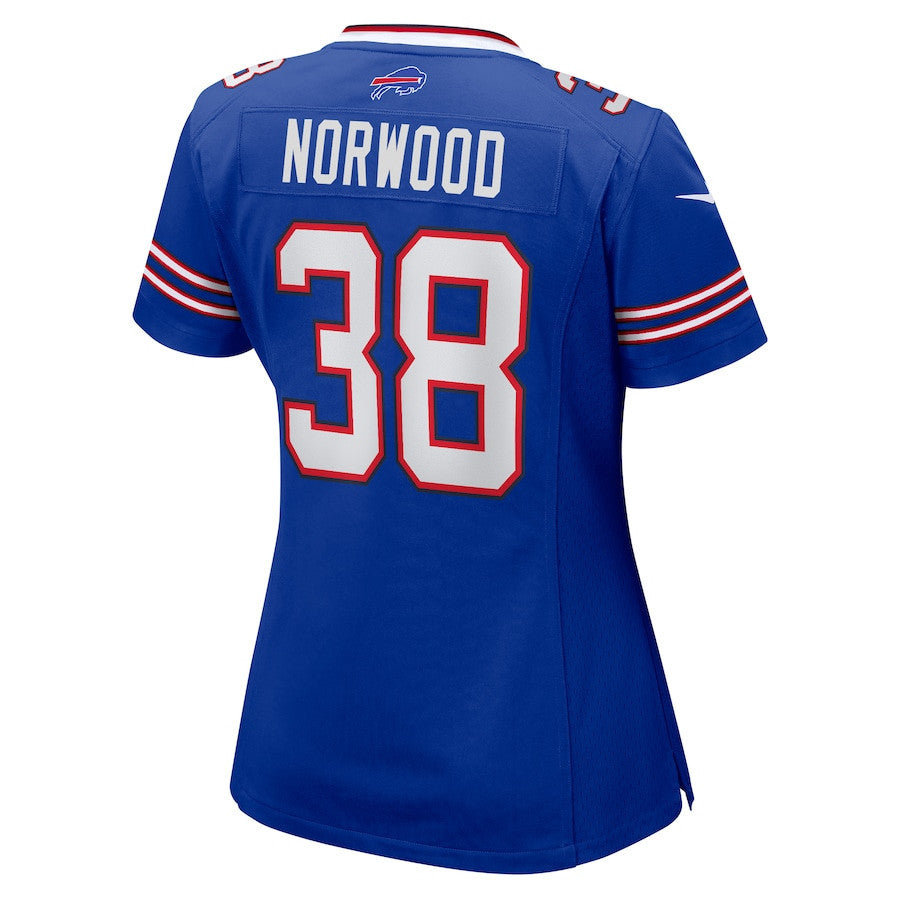 Tre Norwood 38 Buffalo Bills Game Women Jersey - Royal