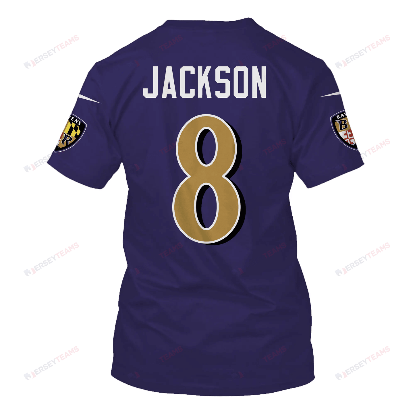Lamar Jackson 8 Baltimore Ravens All Over Print T-shirt - Purple