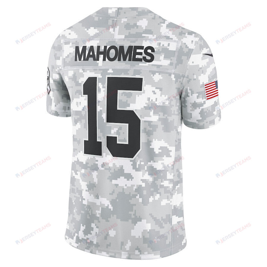 Patrick Mahomes 15 Kansas City Chiefs 2024 Salute to Service Limited Men Jersey - Arctic Camo