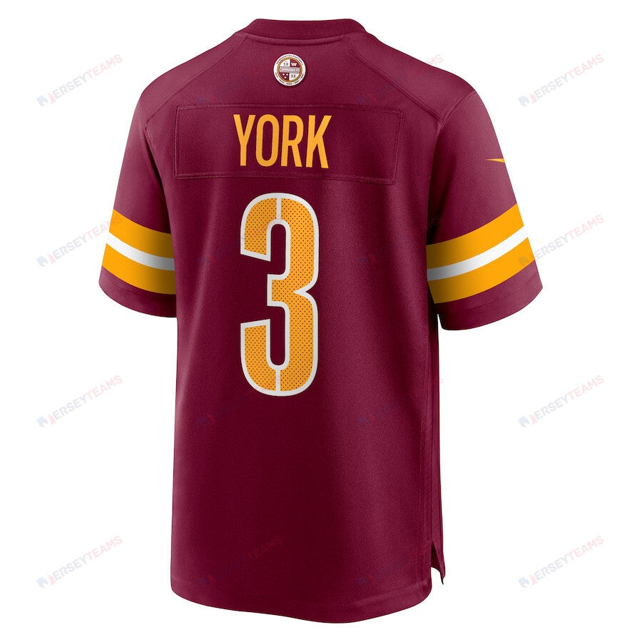 Cade York 3 Washington Commanders Game Men Jersey - Burgundy