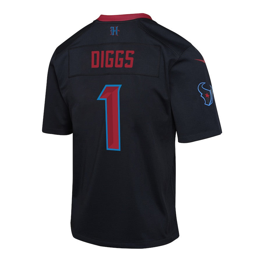 Stefon Diggs 1 Houston Texans Alternate Player Game YOUTH Jersey - Navy