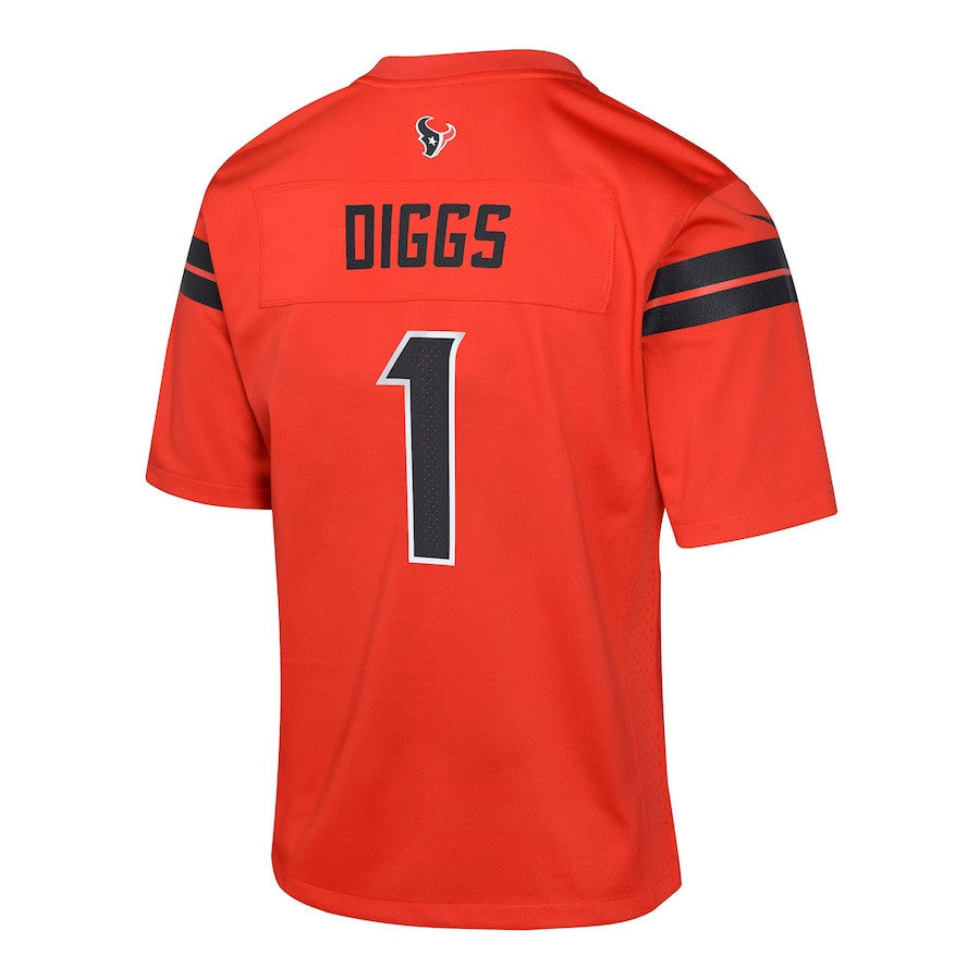 Stefon Diggs 1 Houston Texans Team Player Alternate Game YOUTH Jersey - Orange