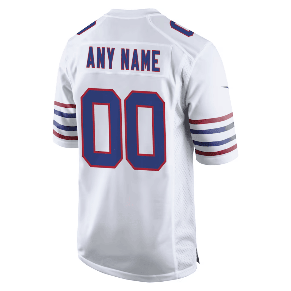 Buffalo Bills AFC Championship Patch Game Men Custom Jersey - White