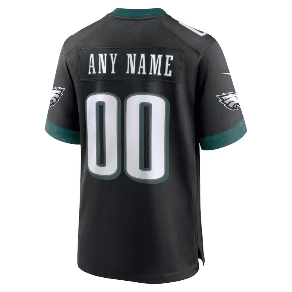 Philadelphia Eagles NFC Championship Patch Alternate Game Men Custom Jersey - Black