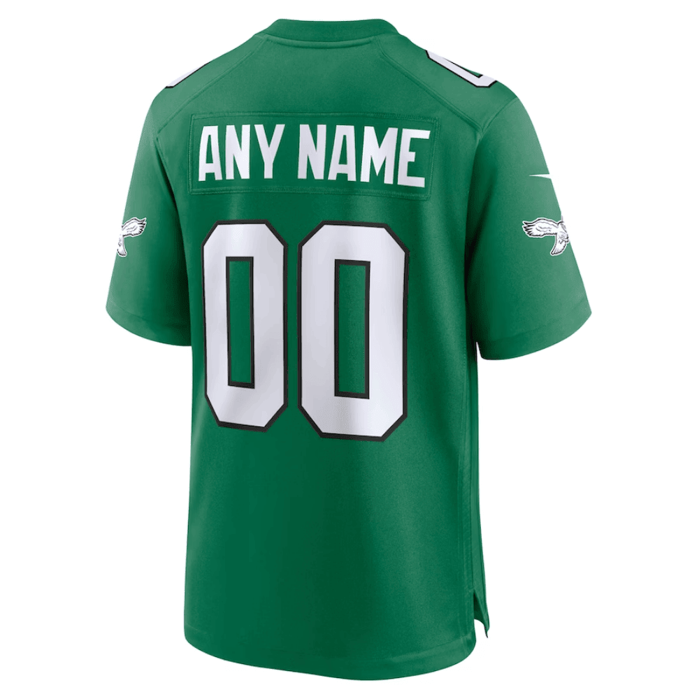 Philadelphia Eagles NFC Championship Patch Alternate Game Men Custom Jersey - Kelly Green