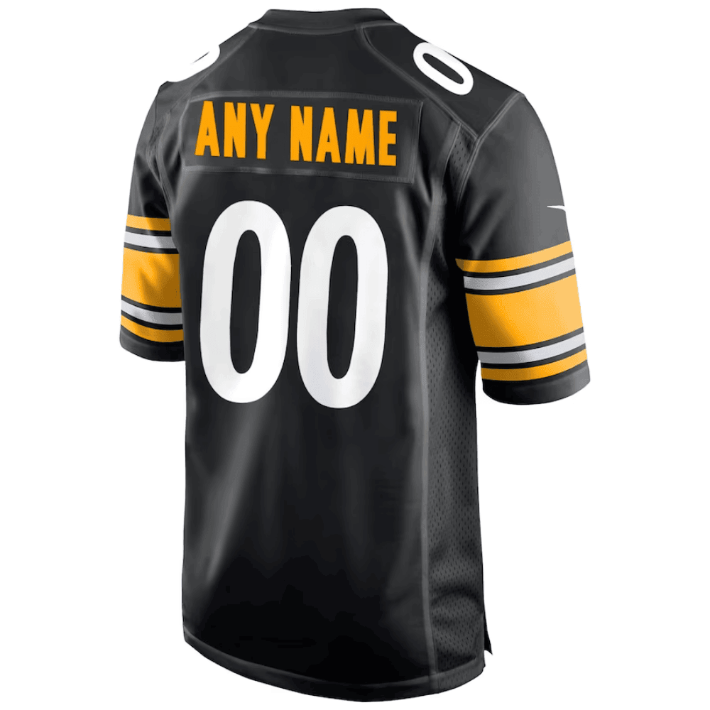 Pittsburgh Steelers AFC Championship Patch Game Men Custom Jersey - Black