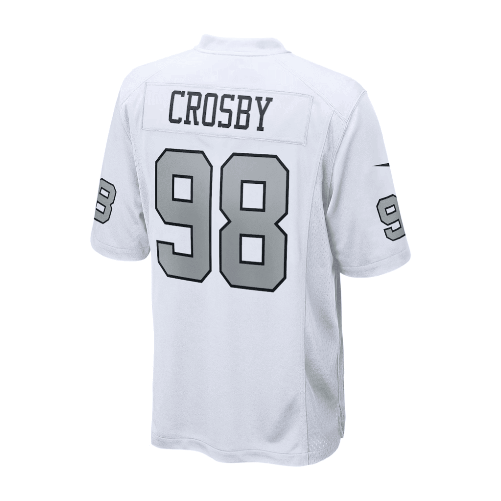 Maxx Crosby 98 Las Vegas Raiders 2025 Pro Bowl Patch Game Men Jersey - White