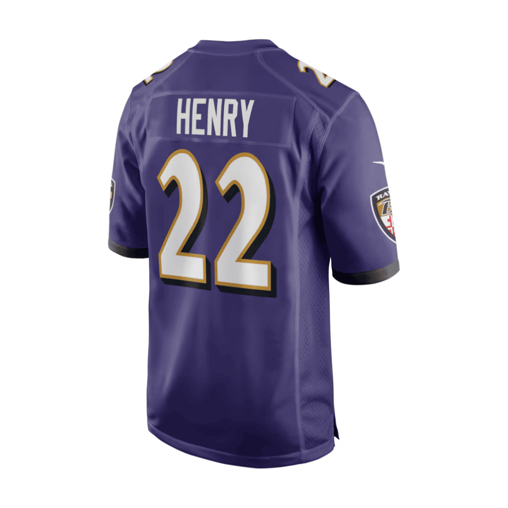 Derrick Henry 22 Baltimore Ravens 2025 Pro Bowl Patch Game Men Jersey - Purple