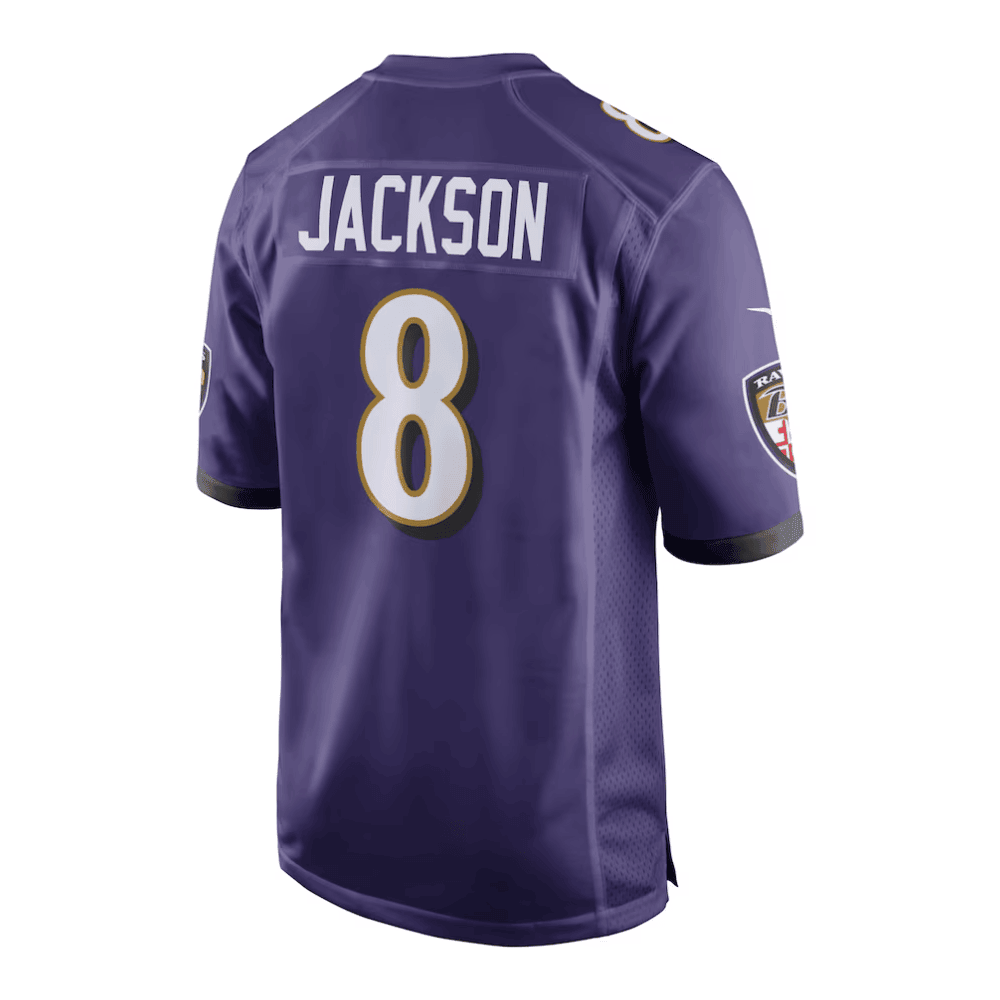 Lamar Jackson 8 Baltimore Ravens 2025 Pro Bowl Patch Game Men Jersey - Purple