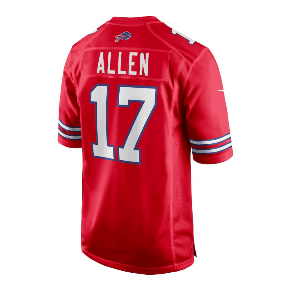 Josh Allen 17 Buffalo Bills 2025 Pro Bowl Patch Alternate Game Men Jersey - Red