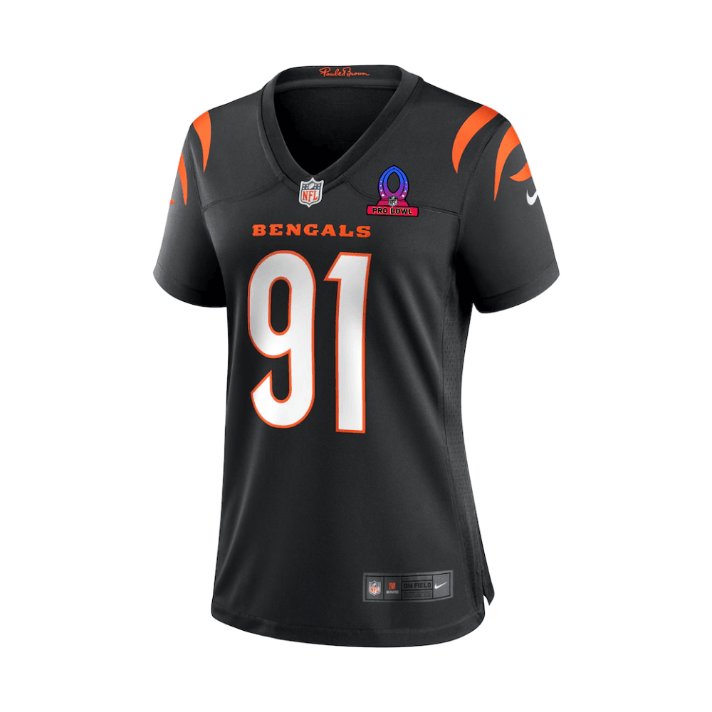 Trey Hendrickson 91 Cincinnati Bengals 2025 Pro Bowl Patch Women Game Jersey - Black