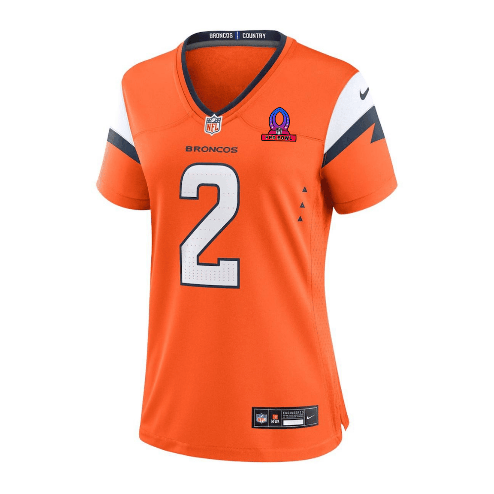Patrick Surtain II 2 Denver Broncos 2025 Pro Bowl Patch Women Game Jersey - Orange
