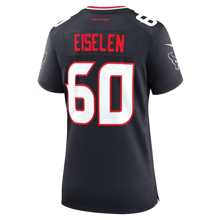 Dieter Eiselen 60 Houston Texans Women's Team Game Jersey - Navy