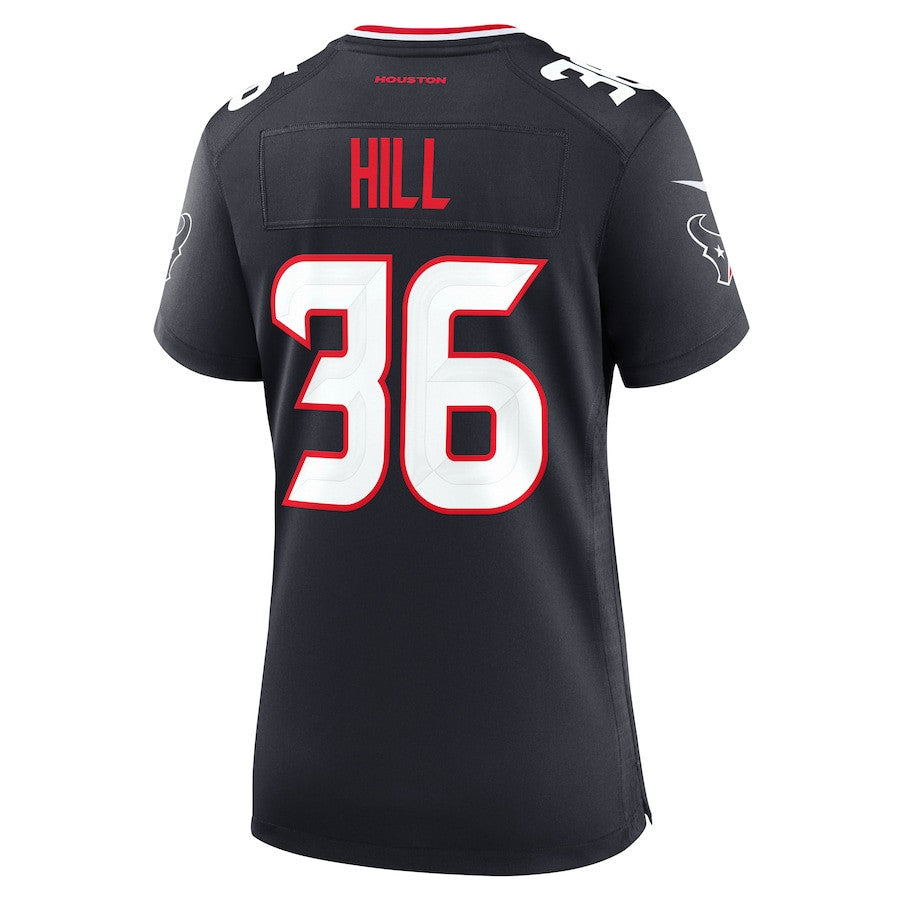 Brandon Hill 36 Houston Texans Women's Team Game Jersey - Navy