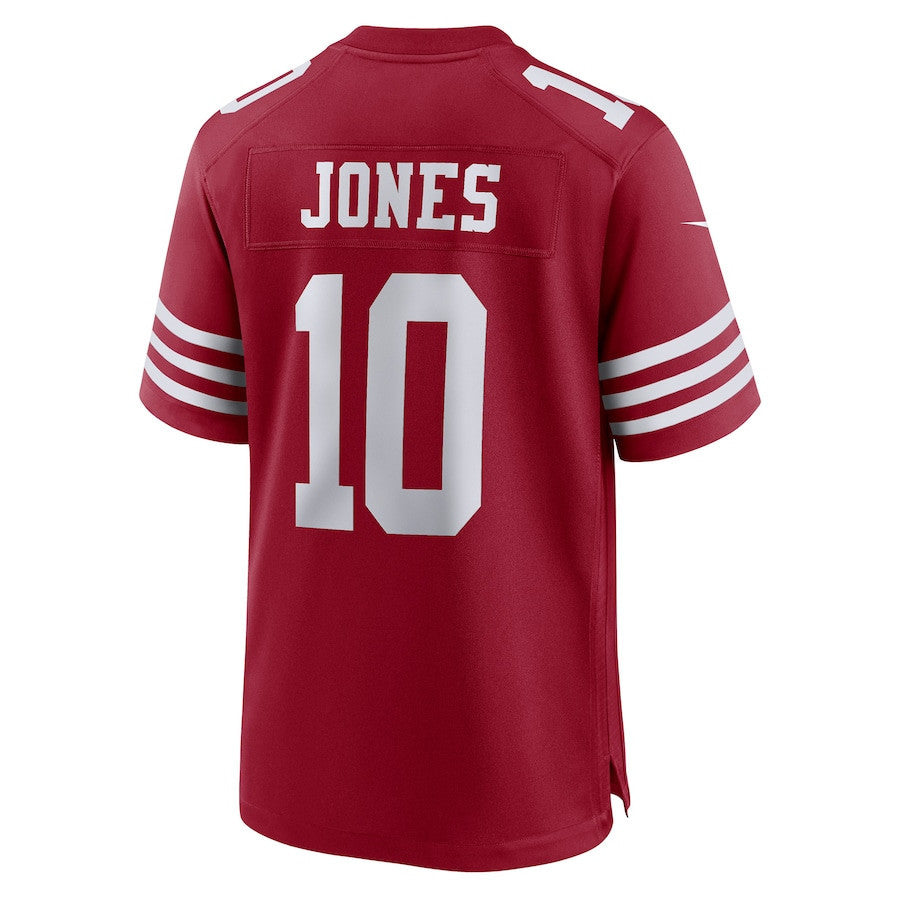 Mac Jones 10 San Francisco 49ers Team Game Men Jersey - Scarlet
