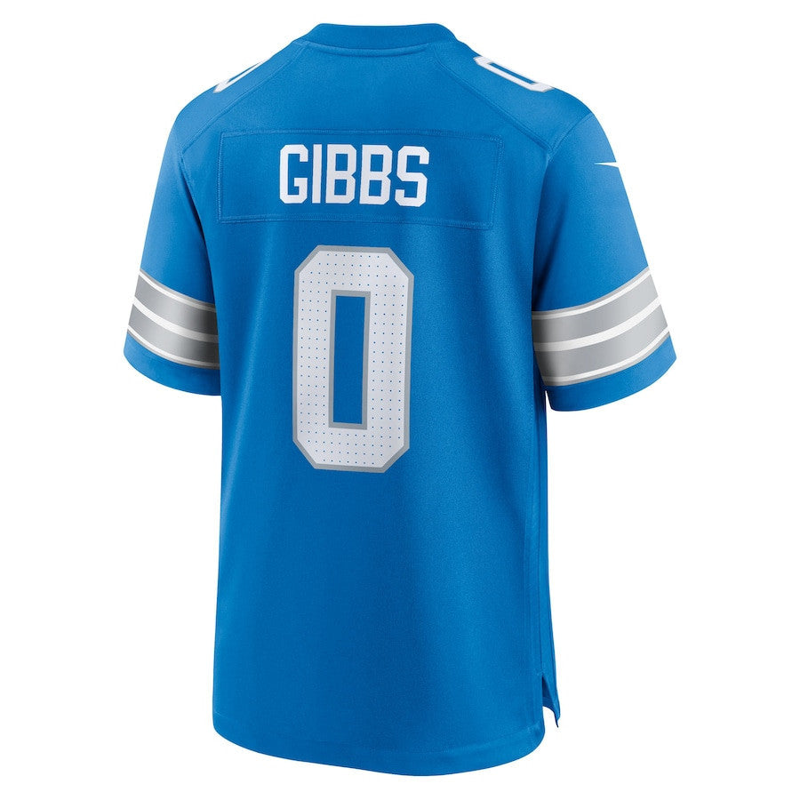 Jahmyr Gibbs 0 Detroit Lions Game Player Men Jersey - Blue