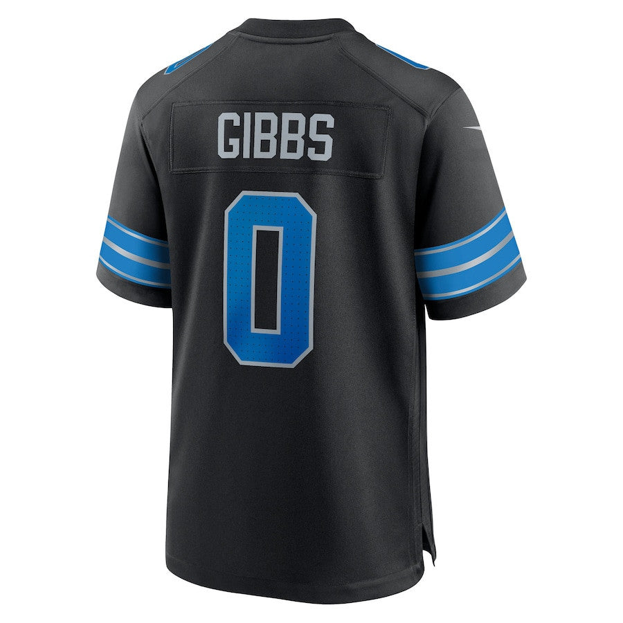 Jahmyr Gibbs 0 Detroit Lions 2nd Alternate Game Player Men Jersey - Black