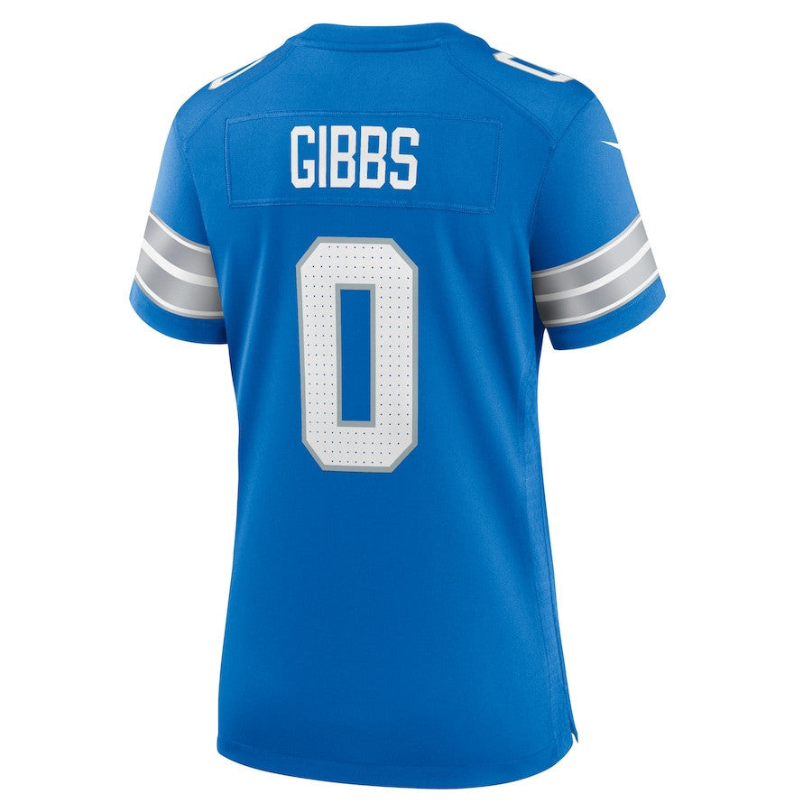 Jahmyr Gibbs 0 Detroit Lions Women's Game Player Jersey - Blue
