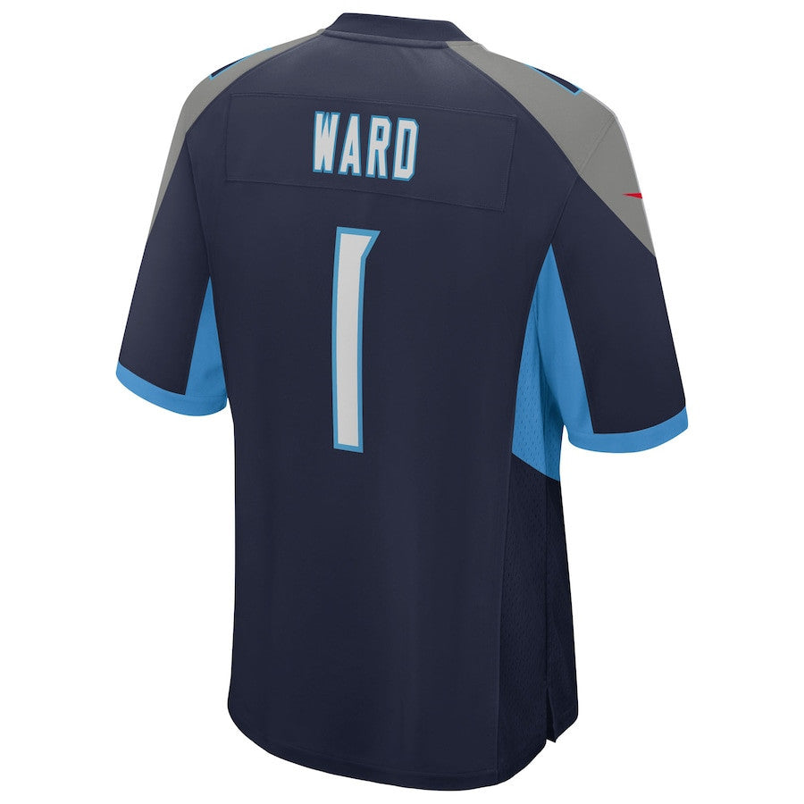 Cameron Ward 1 Tennessee Titans 2025 Draft First Round Pick Alternate Game Men Jersey - Navy