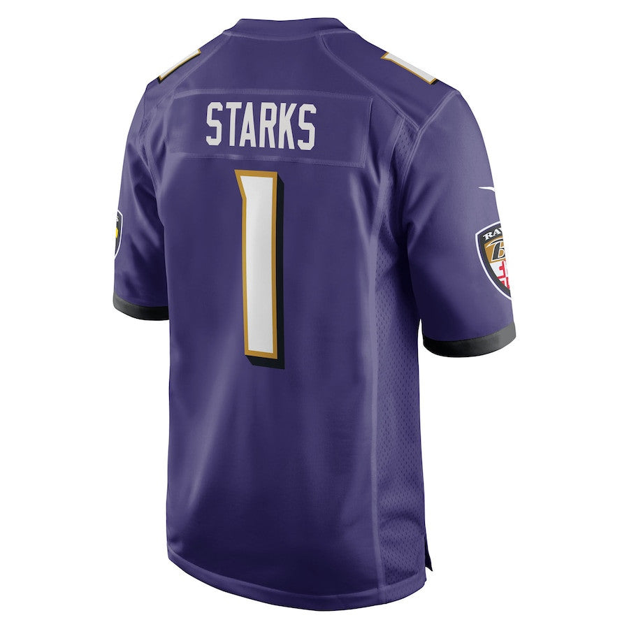 Malaki Starks 1 Baltimore Ravens 2025 Draft First Round Pick No. 27 Game Men Jersey - Purple