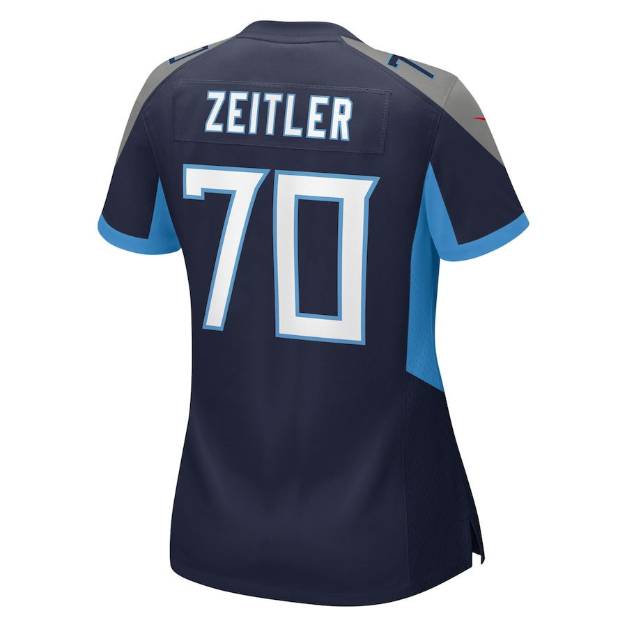 Kevin Zeitler 70 Tennessee Titans Women's Team Game Jersey - Navy