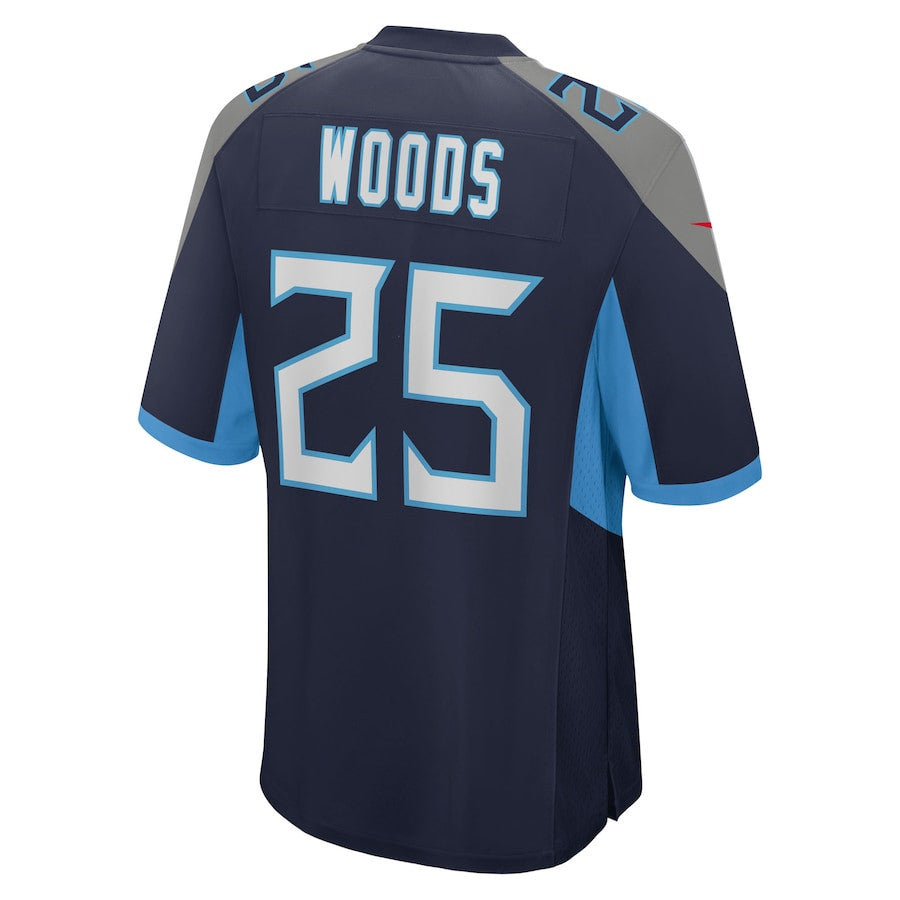 Xavier Woods 25 Tennessee Titans Team Game Men Jersey - Navy