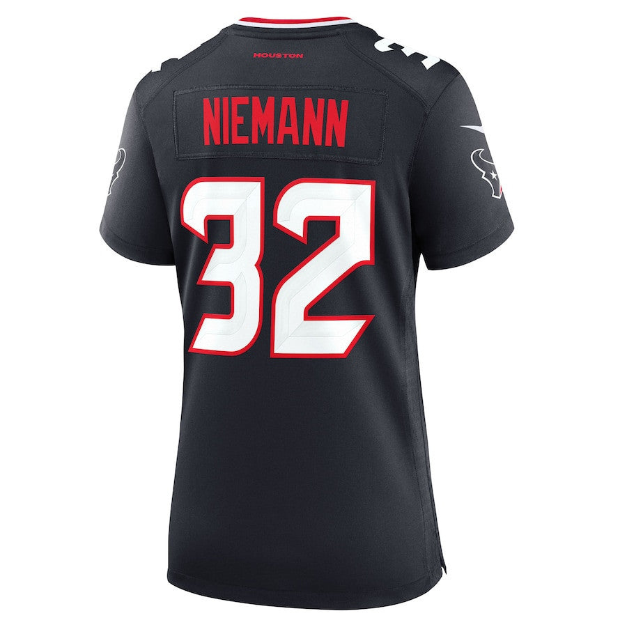 Nick Niemann 32 Houston Texans Women's Team Game Jersey - Navy