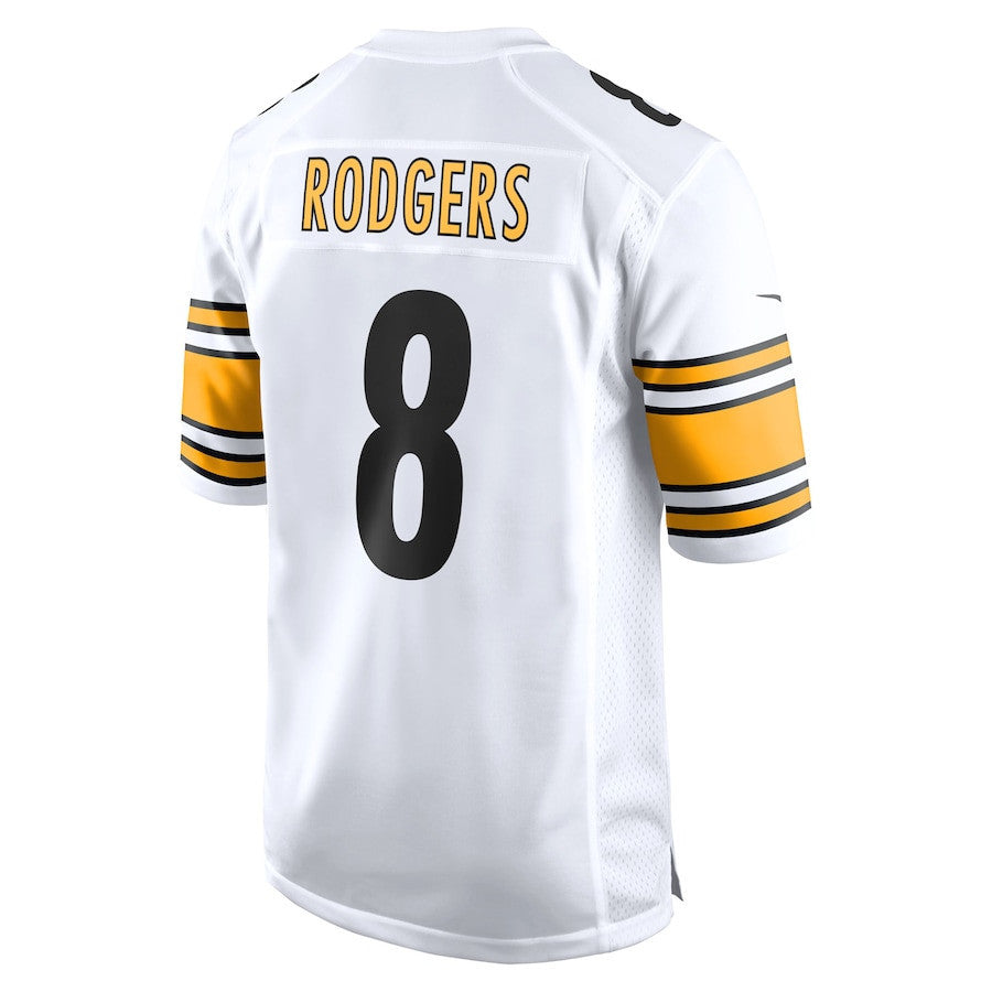 Aaron Rodgers 8 Pittsburgh Steelers Game Men Jersey - White