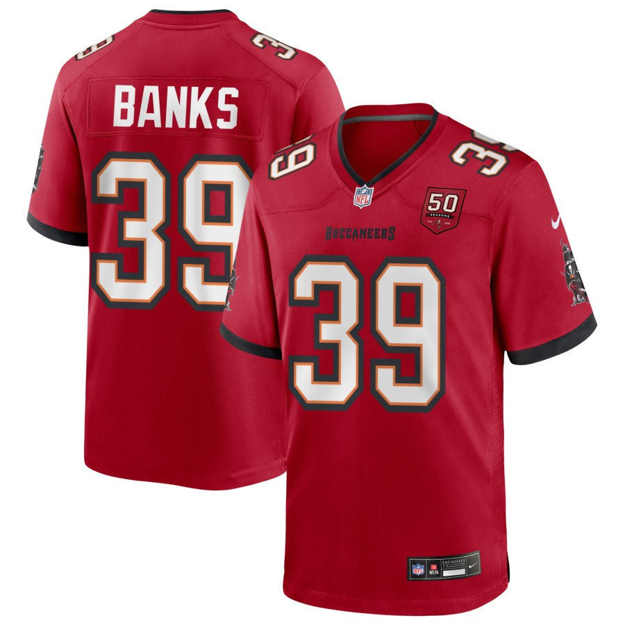 Marcus Banks 39 Tampa Bay Buccaneers 50th Anniversary Game Men Jersey - Red