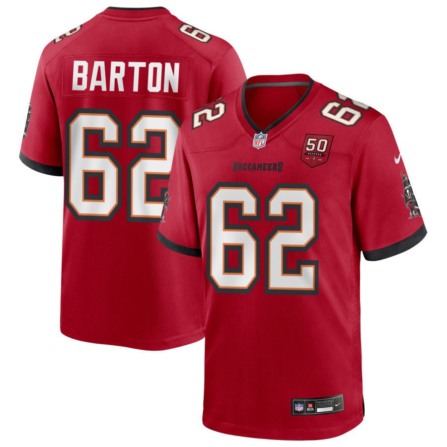 Graham Barton 62 Tampa Bay Buccaneers 50th Anniversary Game Men Jersey - Red