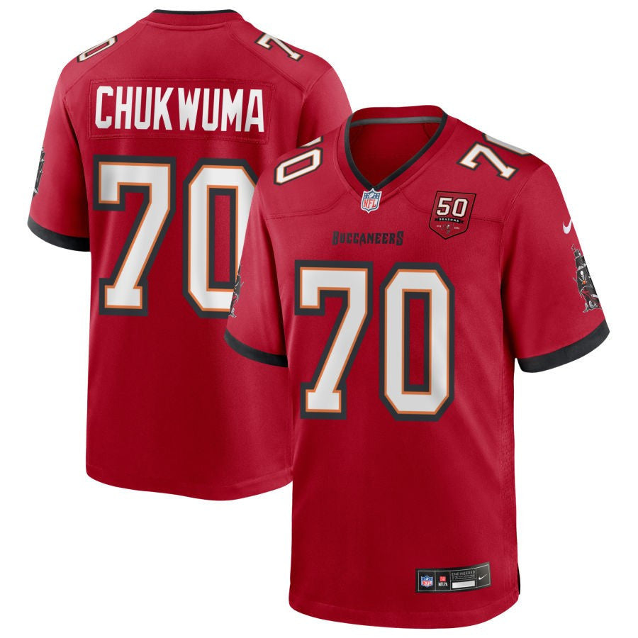 Benjamin Chukwuma 70 Tampa Bay Buccaneers 50th Anniversary Game Men Jersey - Red