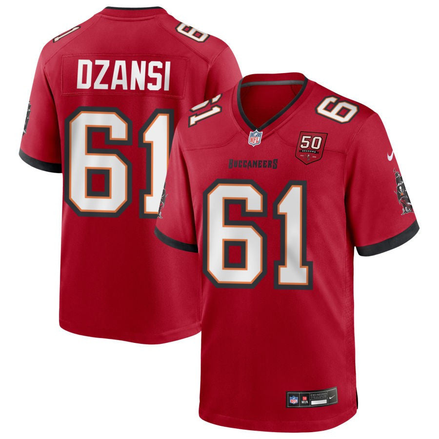 Silas Dzansi 61 Tampa Bay Buccaneers 50th Anniversary Game Men Jersey - Red