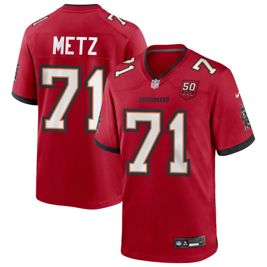 Lorenz Metz 71 Tampa Bay Buccaneers 50th Anniversary Game Men Jersey - Red