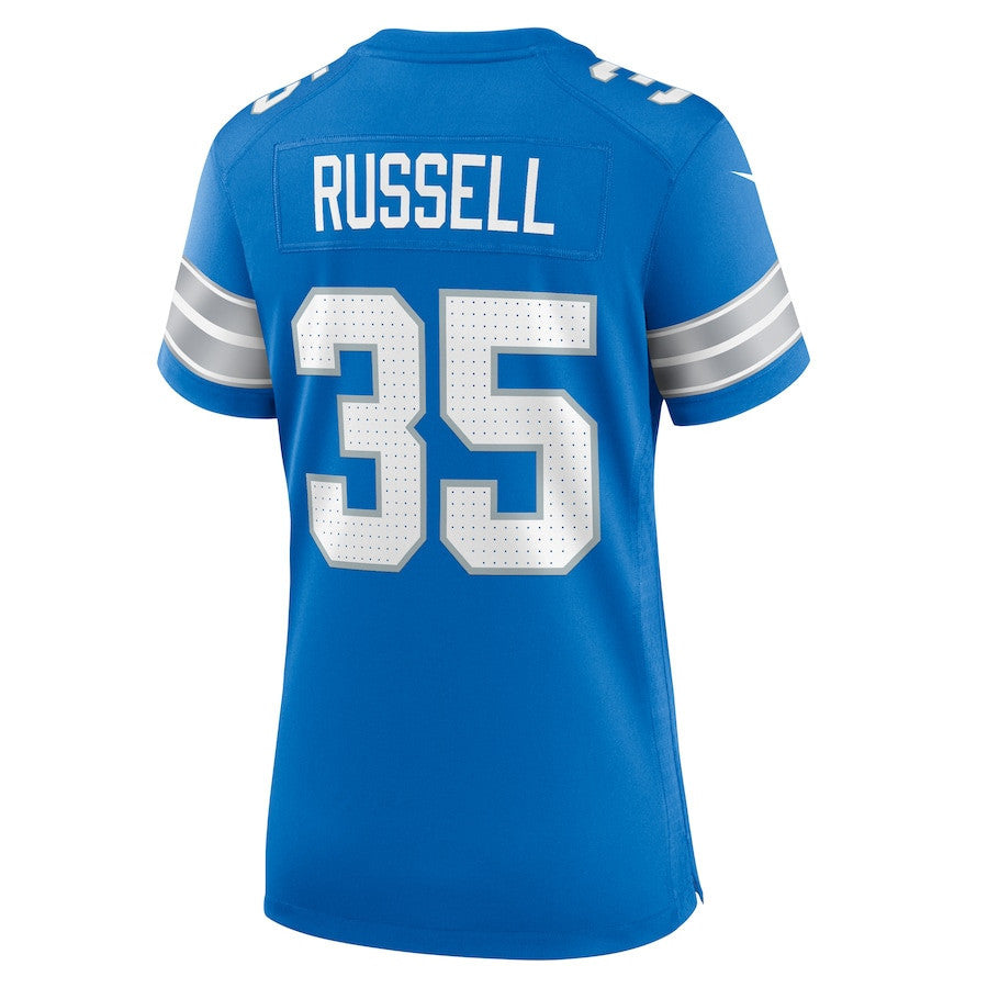 Tyson Russell 35 Detroit Lions Women's Team Game Jersey - Blue