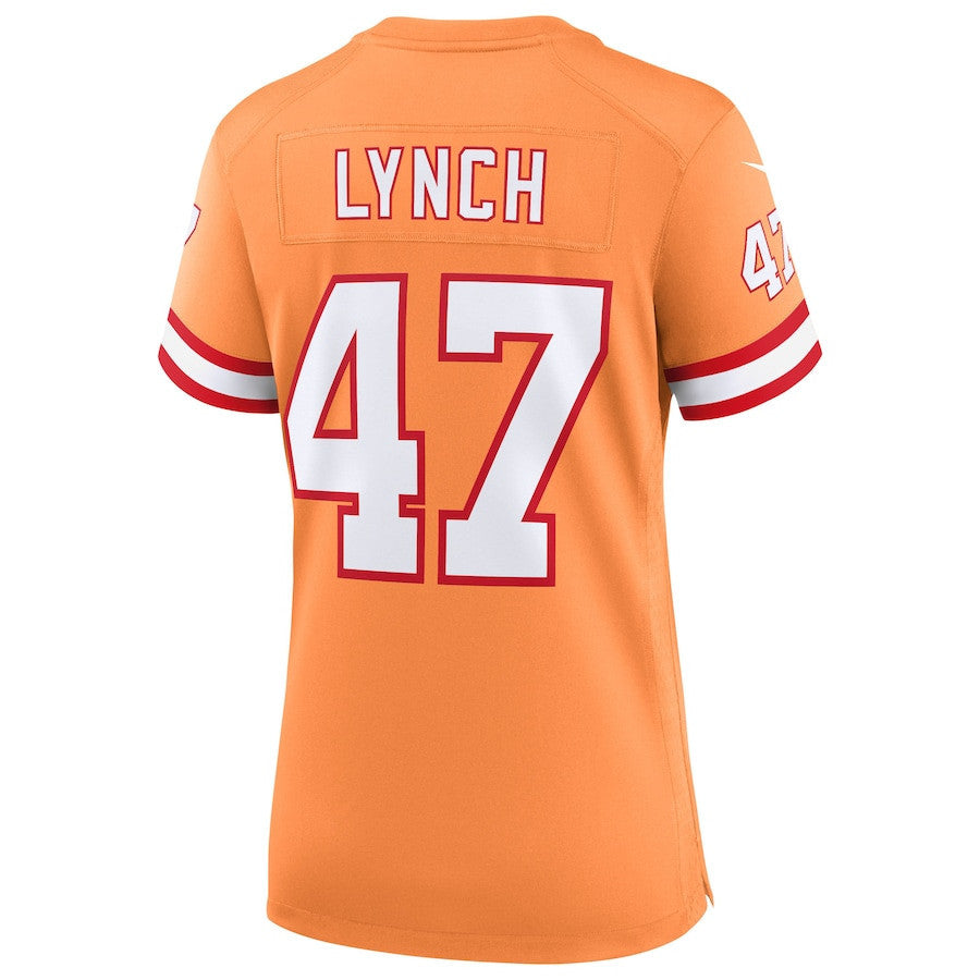John Lynch 47 Tampa Bay Buccaneers Women's 50th Season Game Jersey - Creamsicle