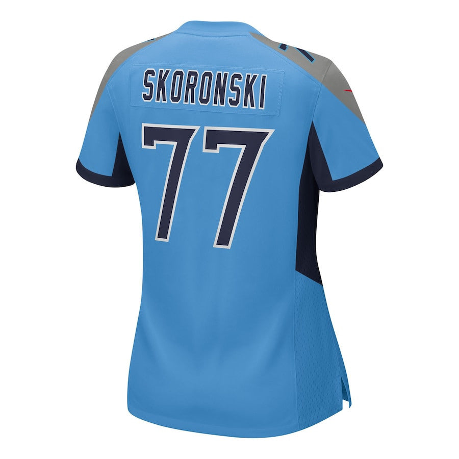 Peter Skoronski 77 Tennessee Titans Women's Team Game Jersey - Light Blue