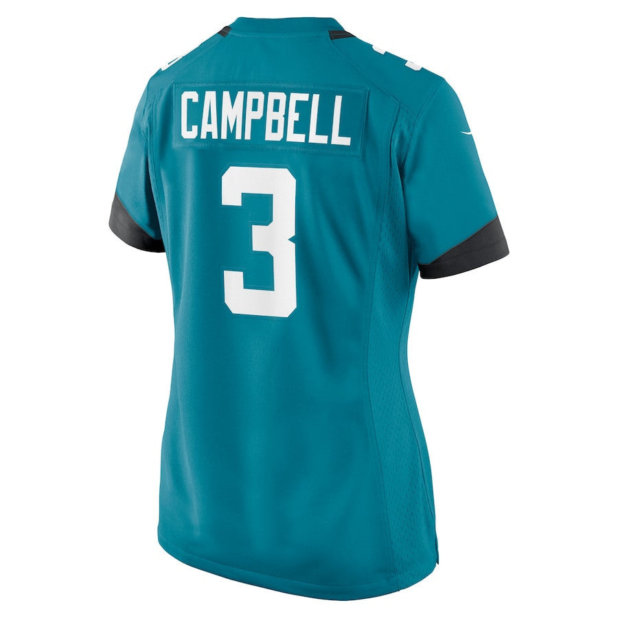 Tyson Campbell 3 Jacksonville Jaguars Women's Team Game Jersey - Teal