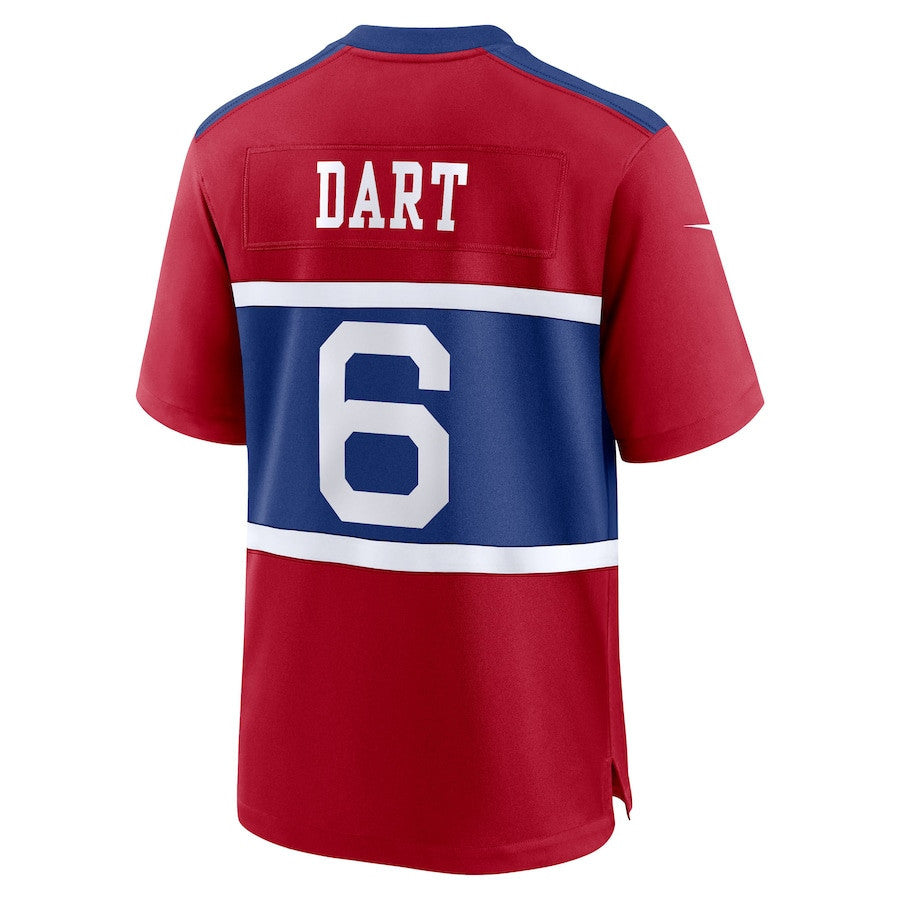 Jaxson Dart 6 New York Giants Alternate Century Red Game Men Jersey - Red