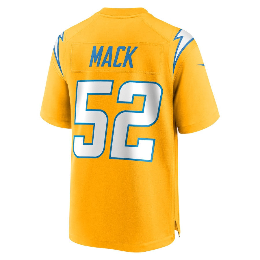 Khalil Mack 52 Los Angeles Chargers Alternate Charger Power Game Player Men Jersey - Gold