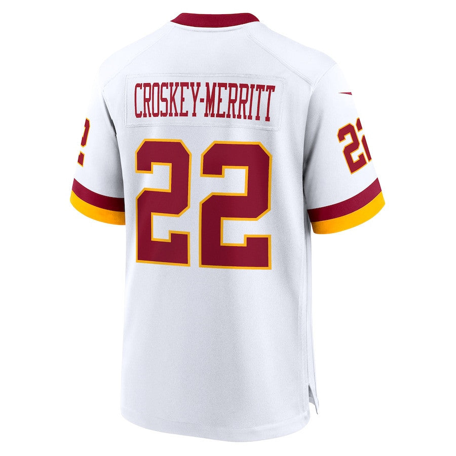 Jacory Croskey-Merritt 22 Washington Commanders Game Super Bowl Era Men Jersey - White