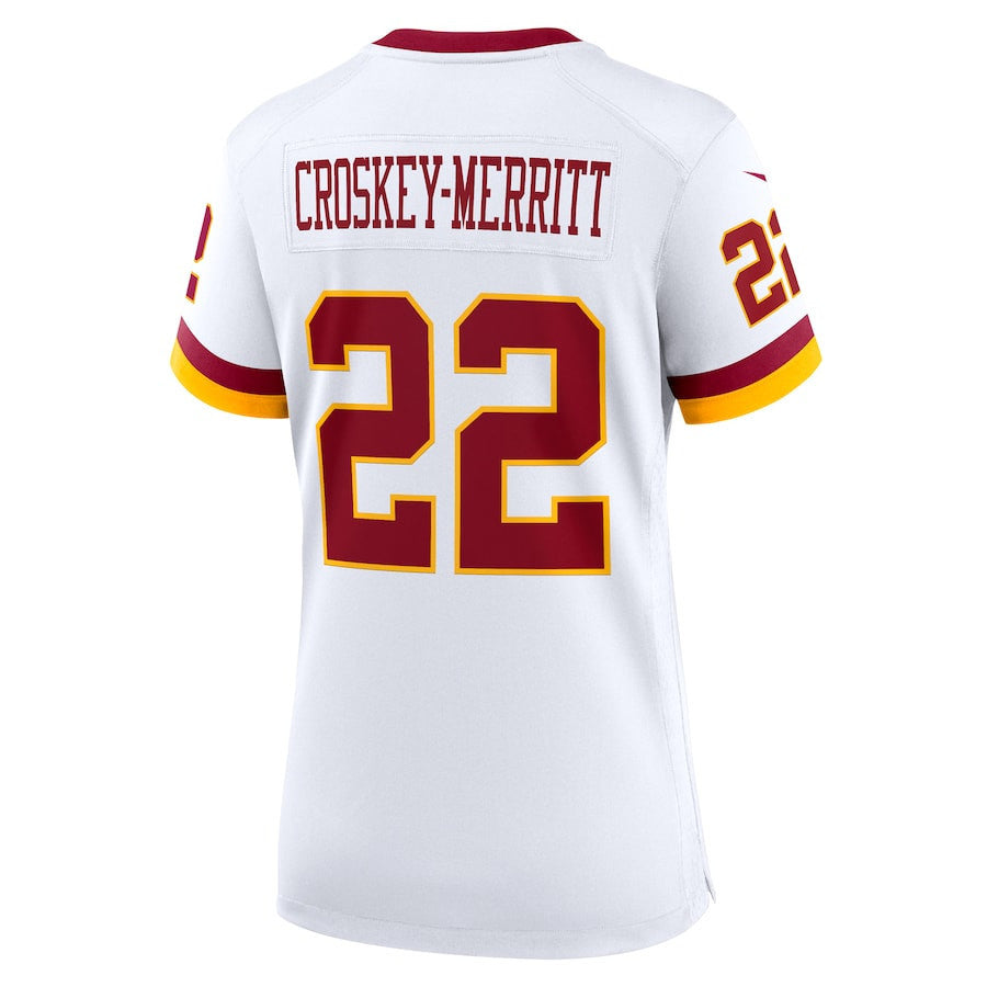 Jacory Croskey-Merritt 22 Washington Commanders Women's Game Super Bowl Era Jersey - White