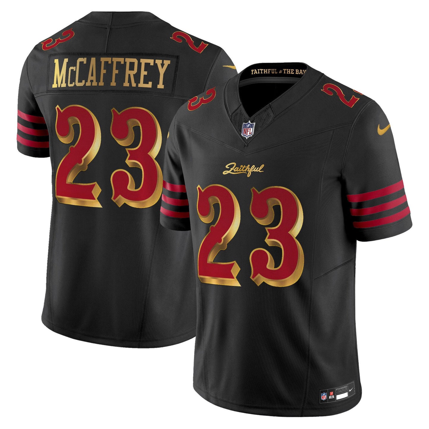 Christian McCaffrey 23 San Francisco 49ers 2025 “Rivalries” Vapor Limited Men Jersey - Black