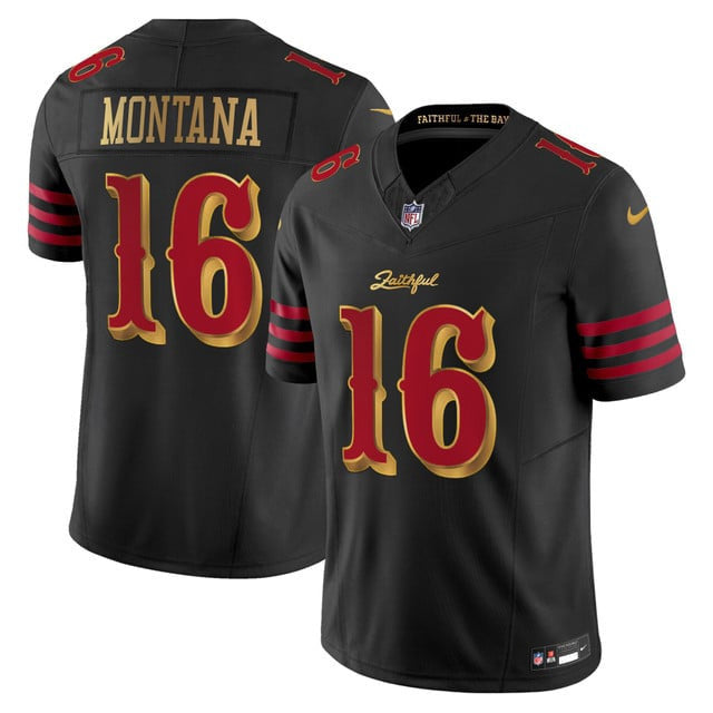Joe Montana 16 San Francisco 49ers 2025 “Rivalries” Vapor Limited Men Jersey - Black